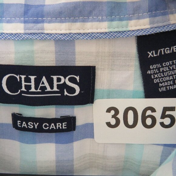 Chaps* Men's Short Sleeve‎ Button Down Curved Hem Chest Pocket Shirt~ Size XL - Picture 3 of 12